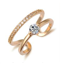Knuckle Crystal Gold Ring