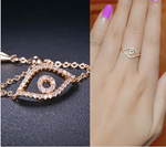 Devil eye  Gold Crystal Ring
